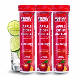 Apple Cider Vinegar + L carnitine helps Convert fat into Energy 15 Effervescent  (2000 mg)